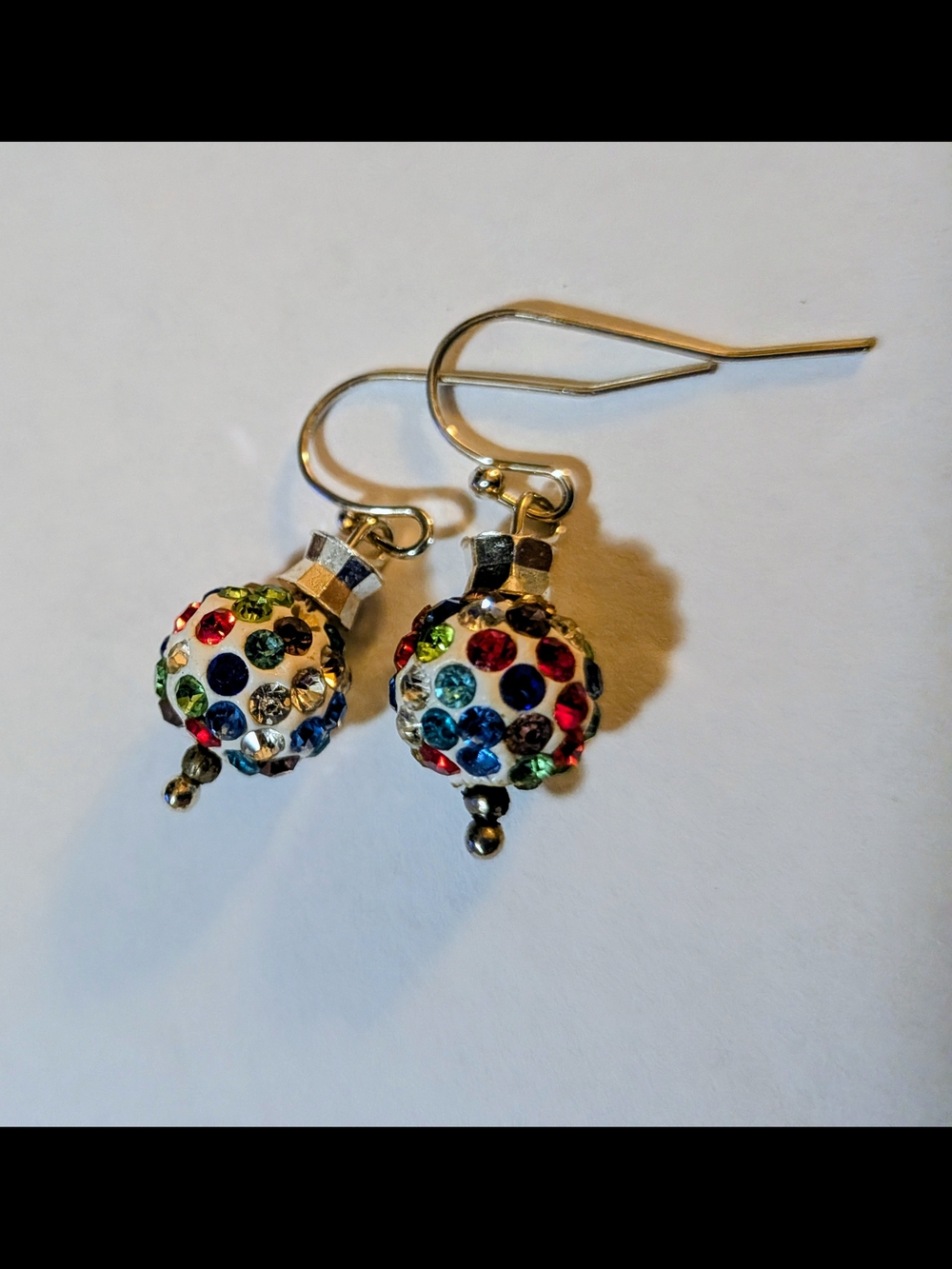 Multicolor Shamballa Crystal Ball Drop Earrings